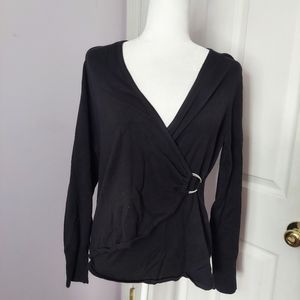 Long Sleeve Charter Club Silver Buckle Top